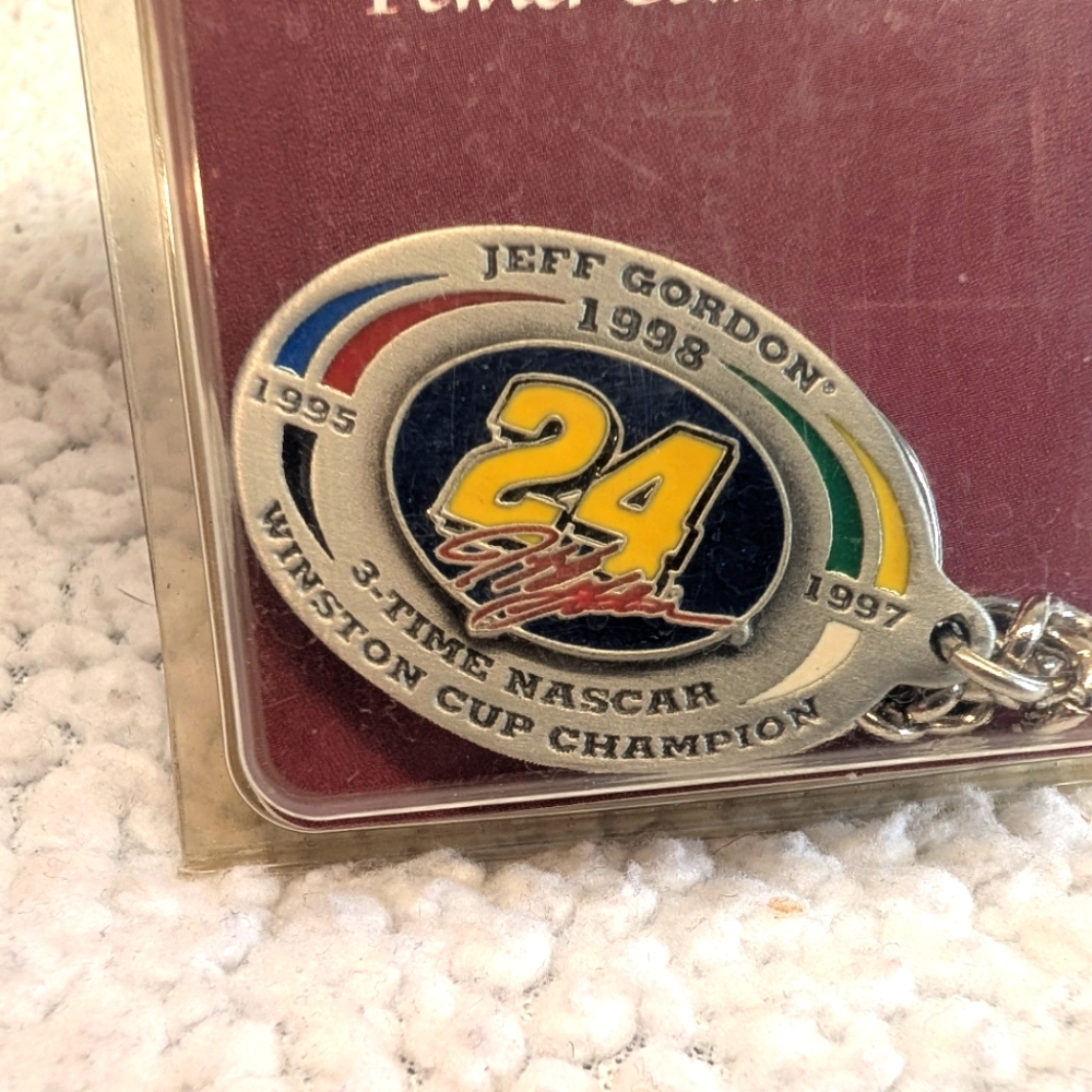 ⭐5/$25 Jeff Gordon Pure Pewter Keychain Winston Cup Champion #24 New